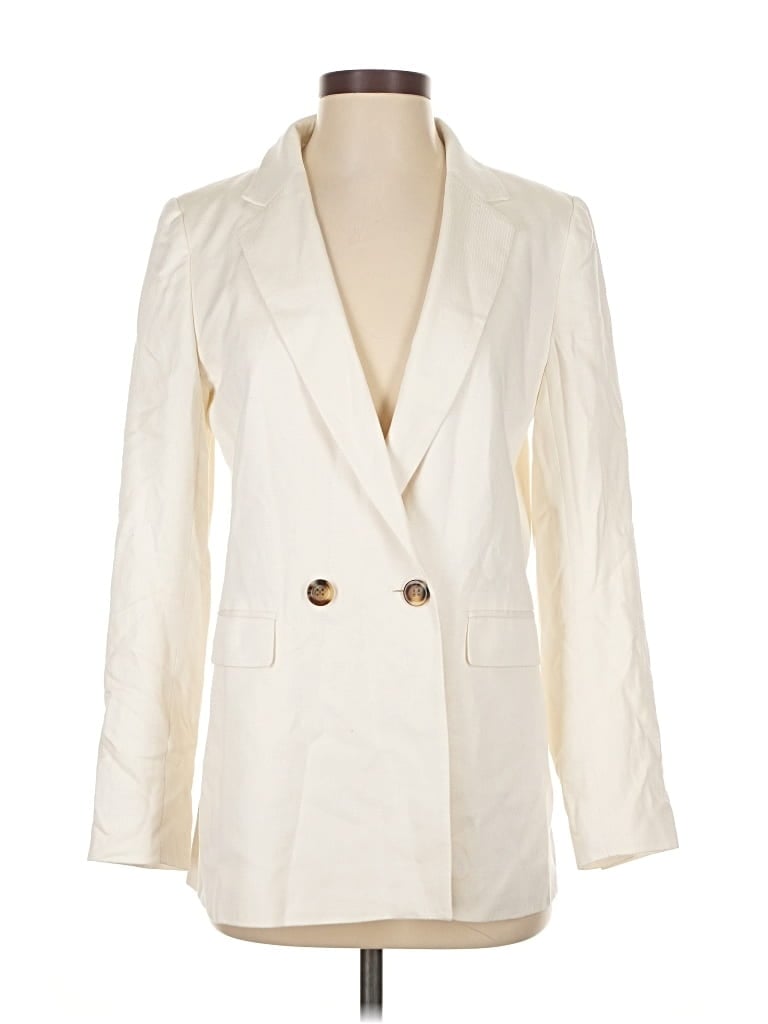 Pre-owned Ann Taylor Blazer Jacket In White