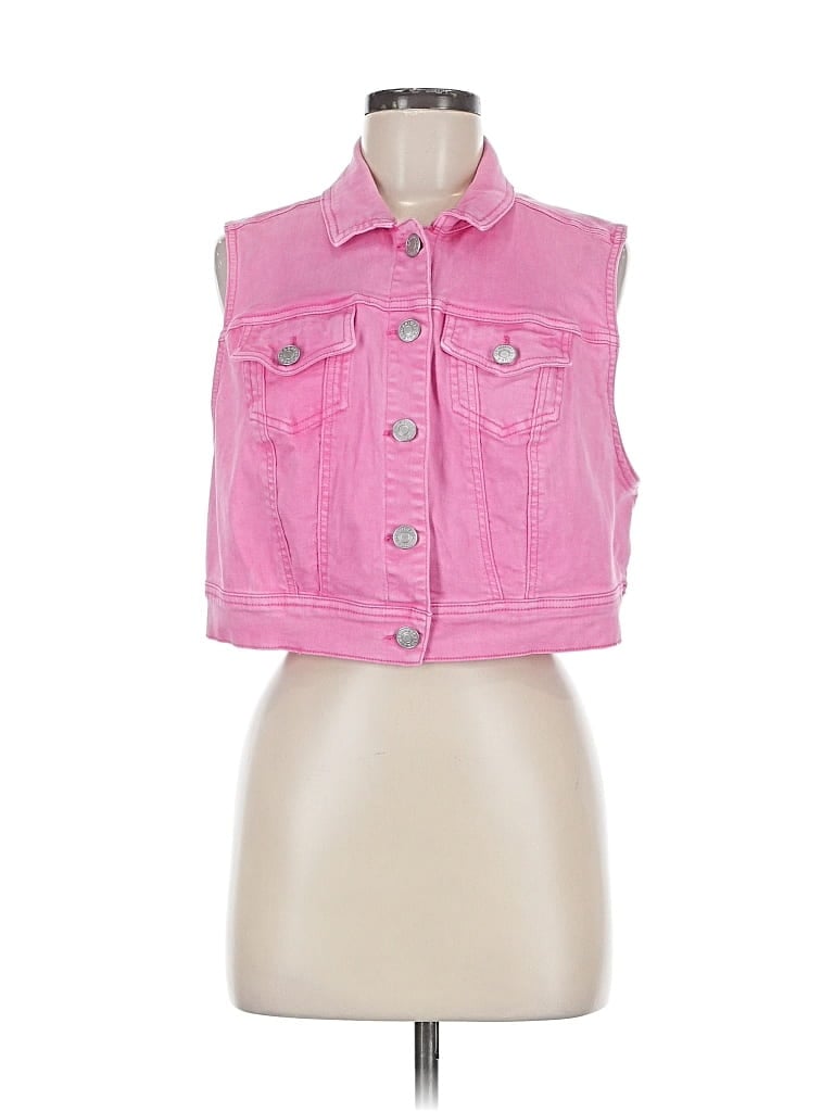 Pre-owned Torrid Denim Vest In Pink