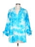 Stark X 100% Cotton Tie-dye Blue 3/4 Sleeve Blouse Size L - photo 1