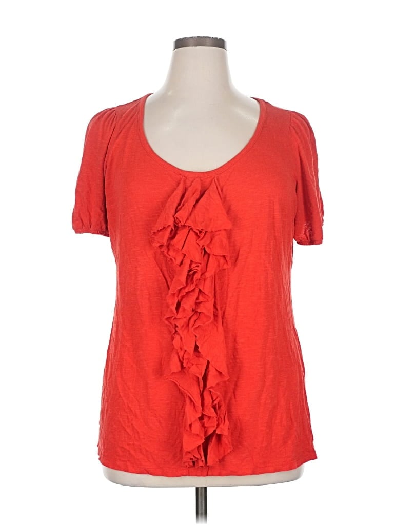 Pre-owned Inc International Concepts Short Sleeve Top Red Sweetheart Neckline Tops