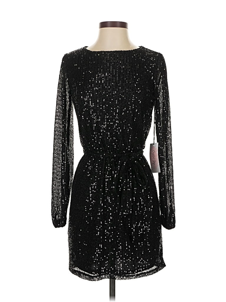 Pre-owned Crystal Sky Cocktail Dress In Black