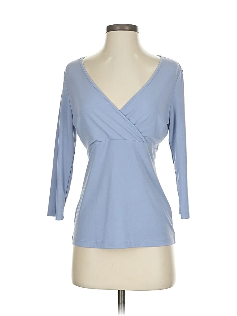 Pre-owned New York And Company 3/4 Sleeve Top Blue Sweetheart Neckline Tops