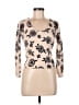 Rebecca Taylor Floral Tan Ivory Pullover Sweater Size S - photo 1