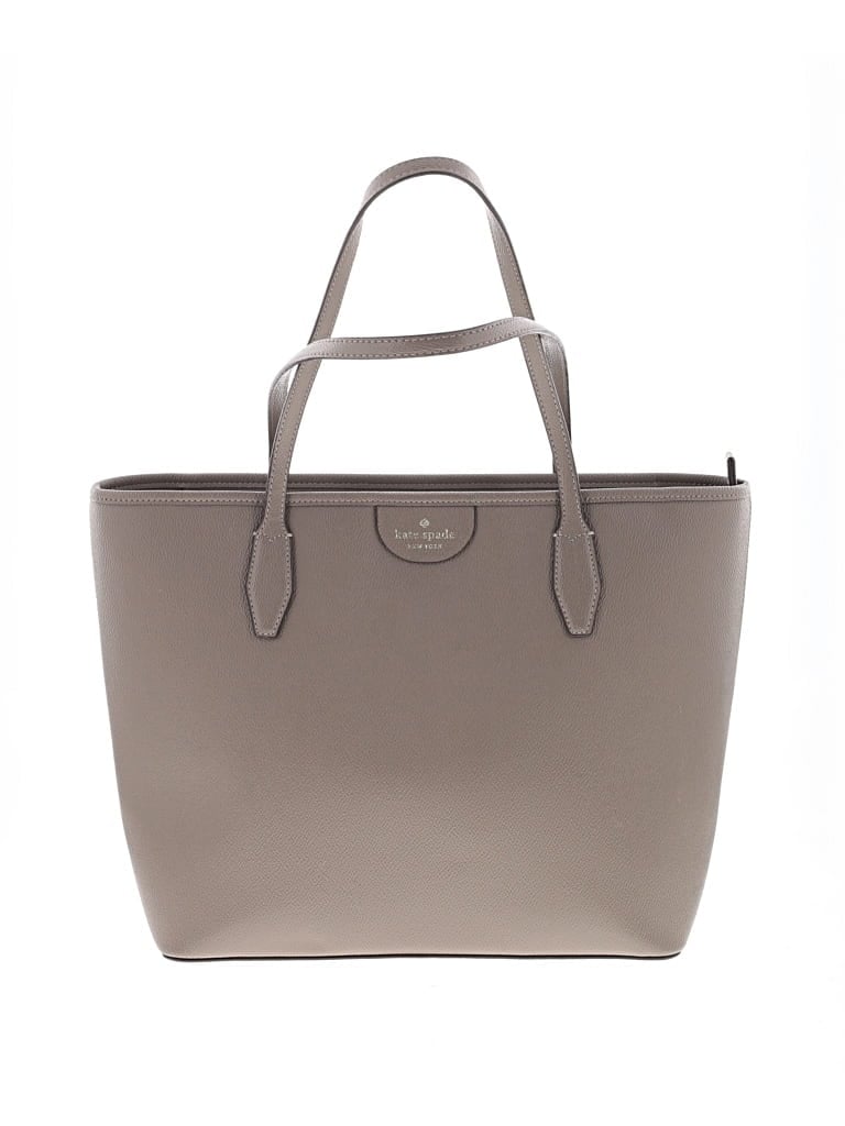 Pre-owned Kate Spade New York Leather Tote Bag In Gray