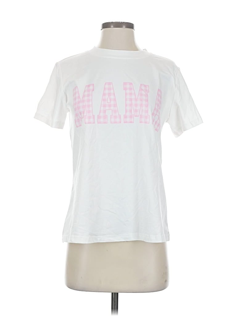 Pre-owned Unbranded Short Sleeve T-shirt In White