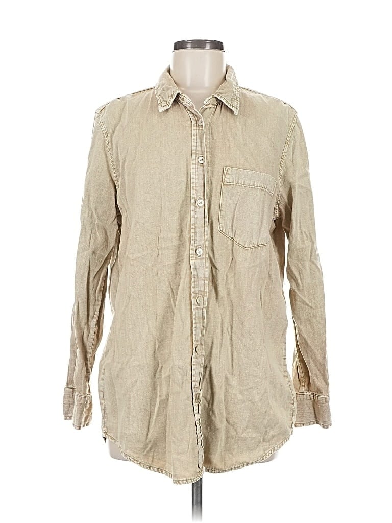 Pre-owned Gap Long Sleeve Button Down Shirt In Brown