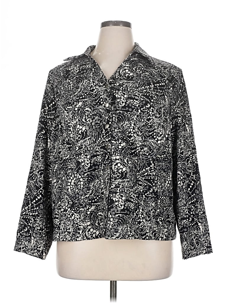 Pre-owned Cj Banks 3/4 Sleeve Blouse In Silver