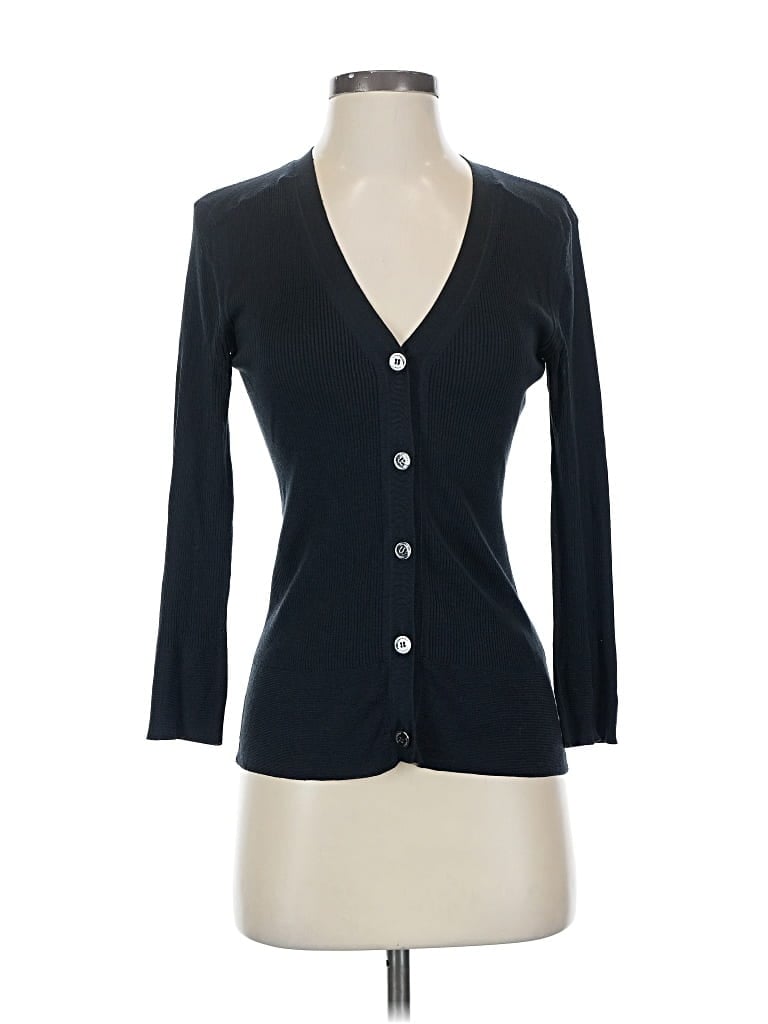 Pre-owned Burberry Silk Cardigan Sweater In Black