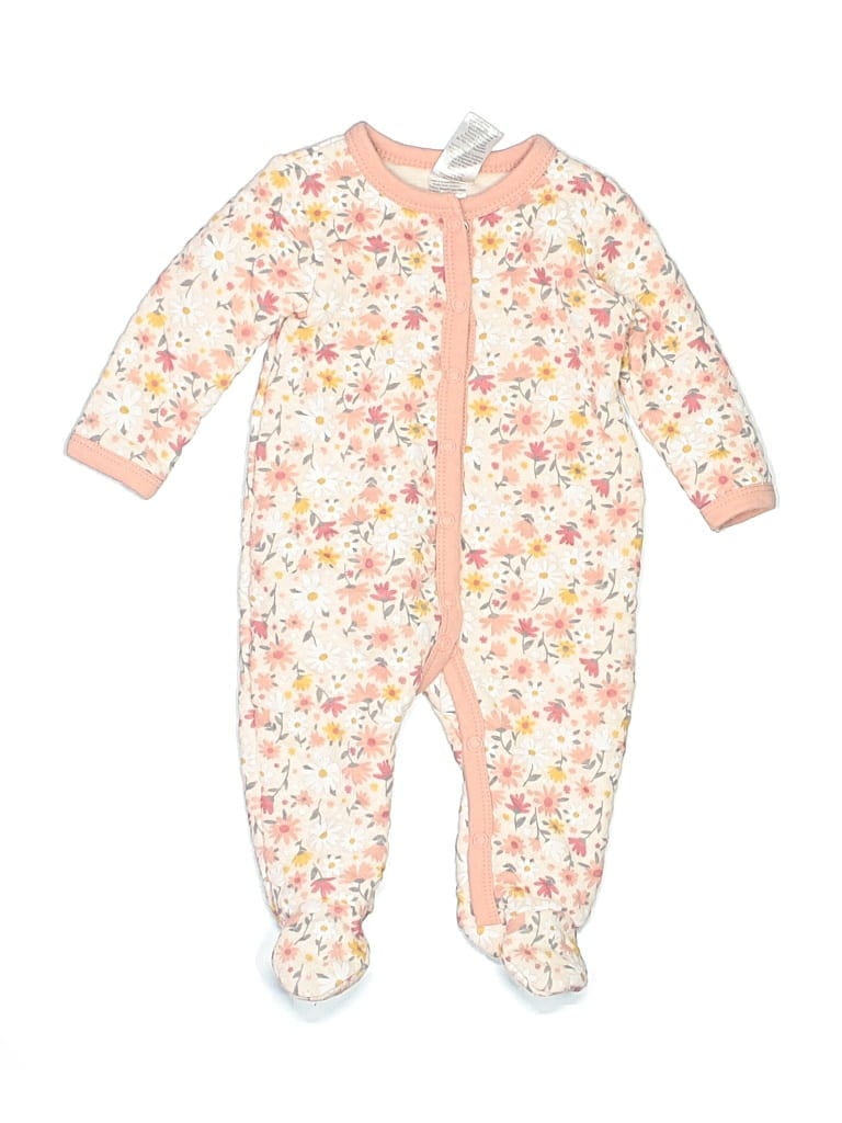 Pre-owned Little Beginnings Babies' Long Sleeve Onesie In White