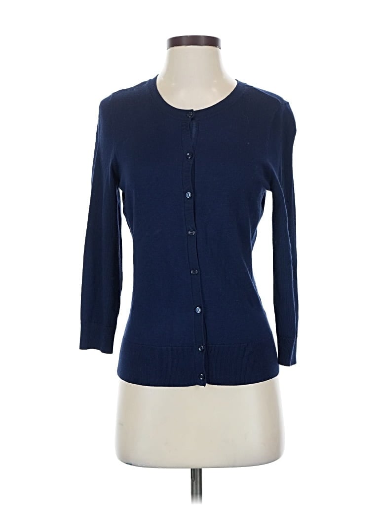 Pre-owned Halogen Cardigan Sweater In Blue