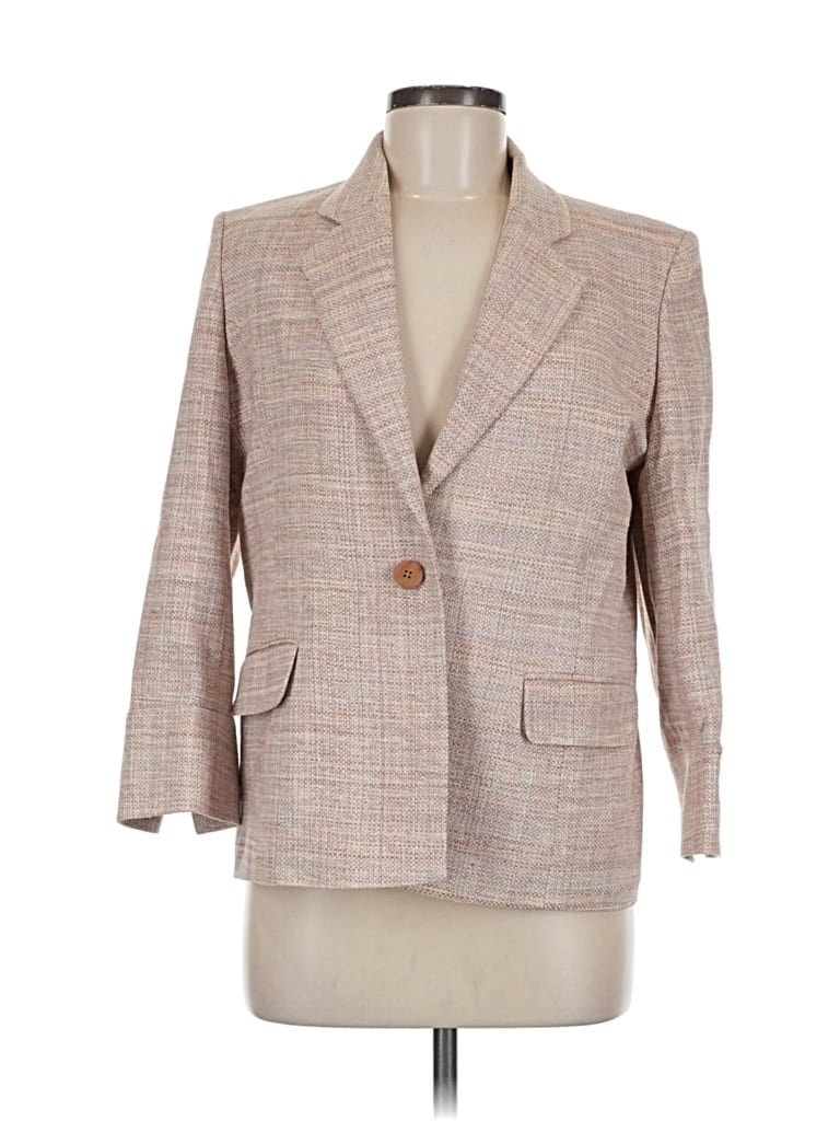Pre-owned Unbranded Silk Blazer Jacket In Brown