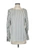 Lewit Stripes Silver Black Long Sleeve Silk Top Size S - photo 1