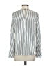 Lewit Stripes Silver Black Long Sleeve Silk Top Size S - photo 2