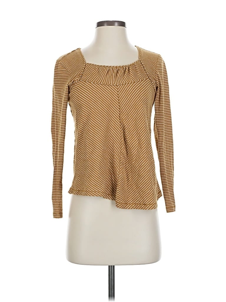 Pre-owned Maeve By Anthropologie Long Sleeve T-shirt In Brown