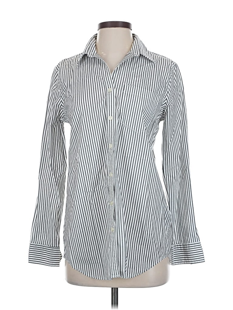 Pre-owned Banana Republic Long Sleeve Button Down Shirt In Silver