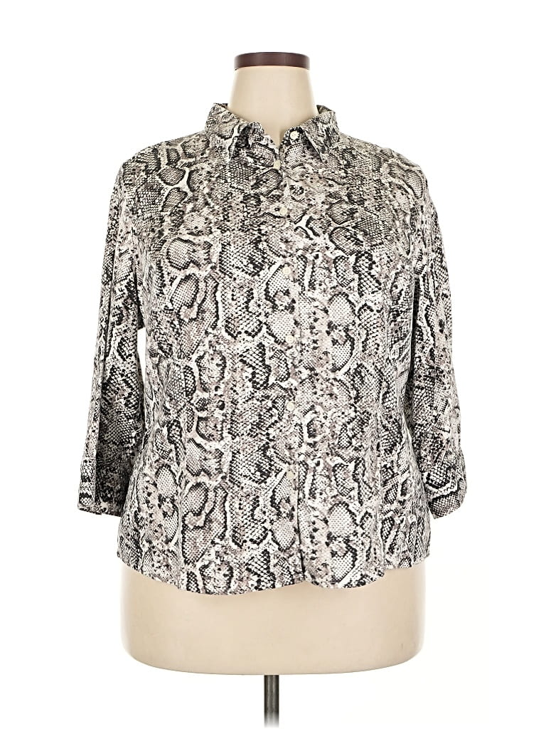 Pre-owned Apt. 9 3/4 Sleeve Blouse In Silver