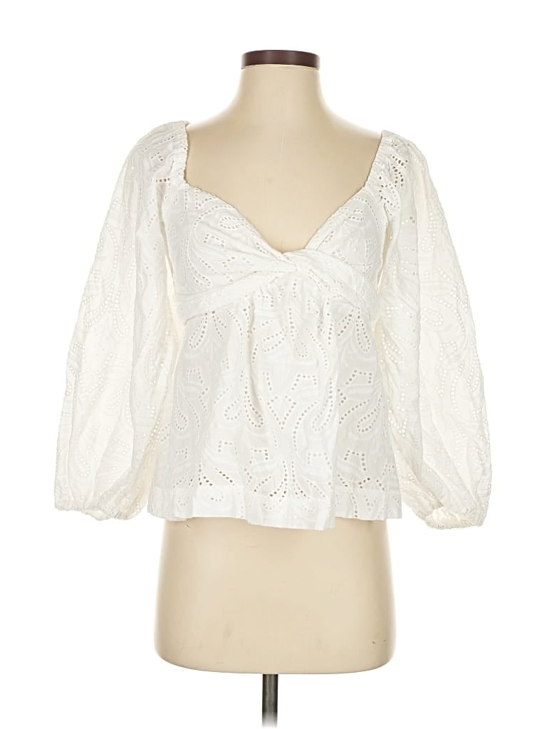 Pre-owned Banana Republic 3/4 Sleeve Blouse In White