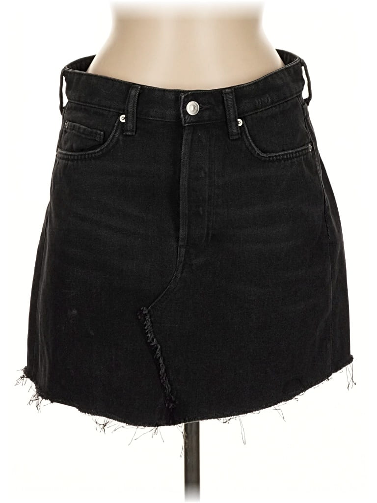 Pre-owned H&m Denim Skirt In Black