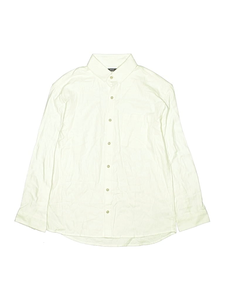 Pre-owned Next Kids' Long Sleeve Button Down Shirt In White