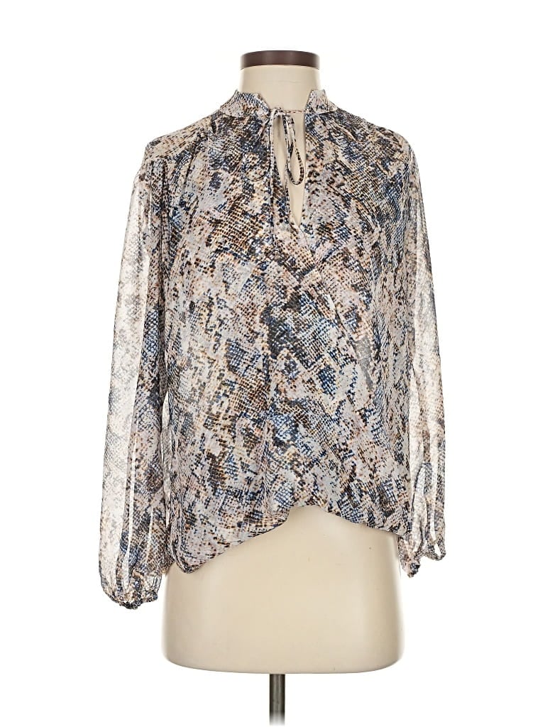 Pre-owned Veronica M Long Sleeve Blouse In White