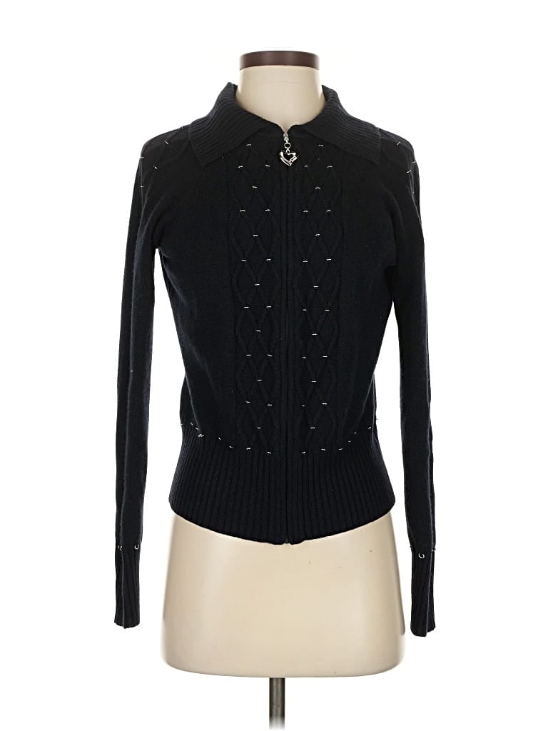 Pre-owned St. John By Marie Gray Cardigan Sweater In Black