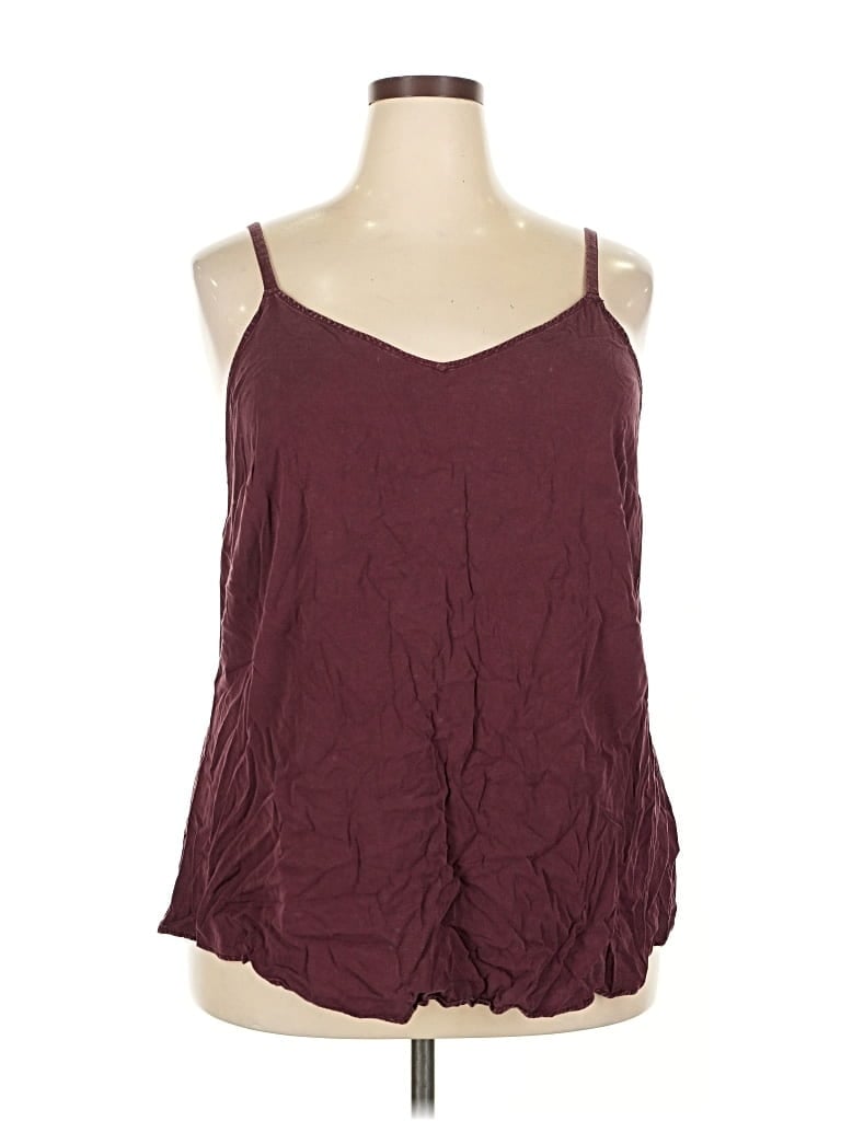 Pre-owned Torrid Tank Top Burgundy Cold Shoulder Neckline Tops