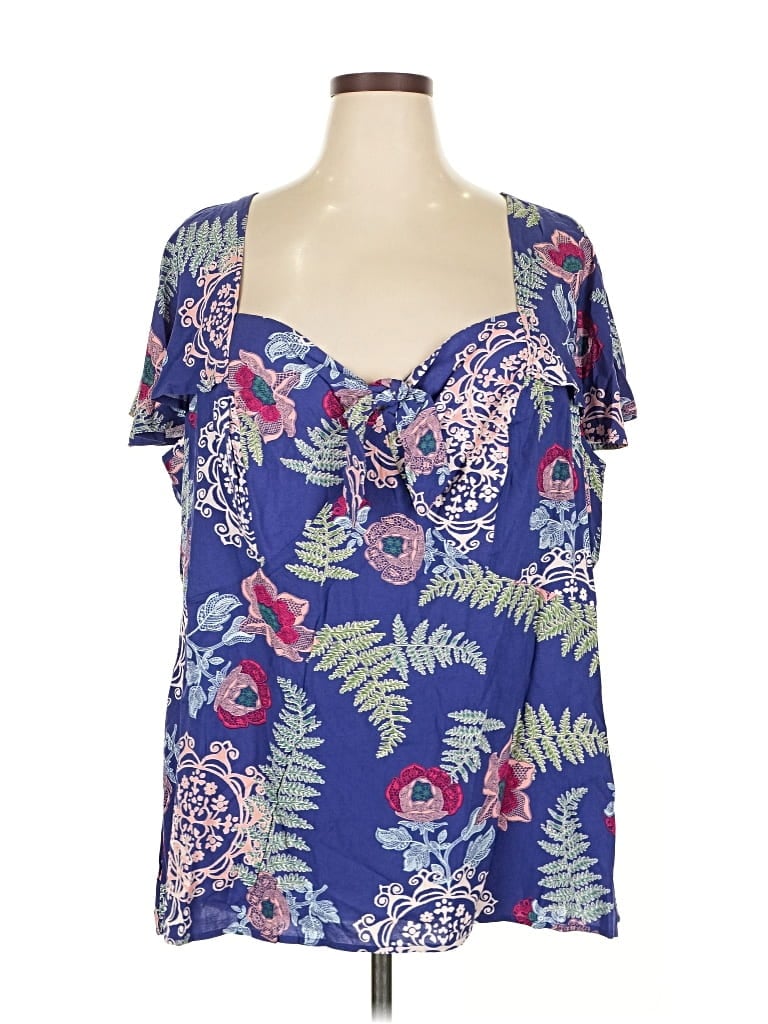 Loralette Short Sleeve Blouse In Blue