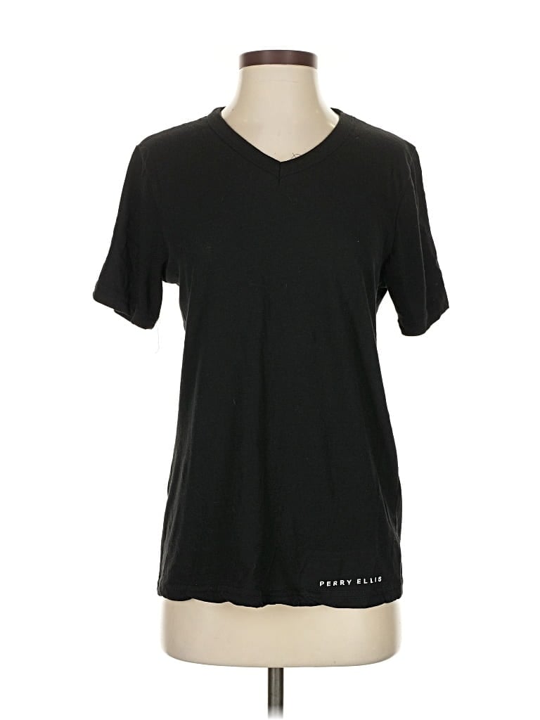Pre-owned Perry Ellis Portfolio Short Sleeve T-shirt In Black
