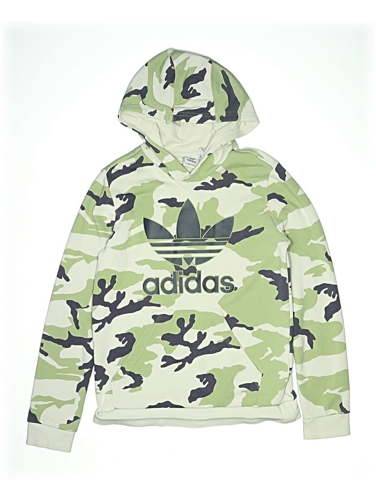 Pre-owned Adidas Originals Kids' Pullover Hoodie In Green