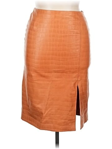 Lafayette 148 New York Leather Skirt (view 1)