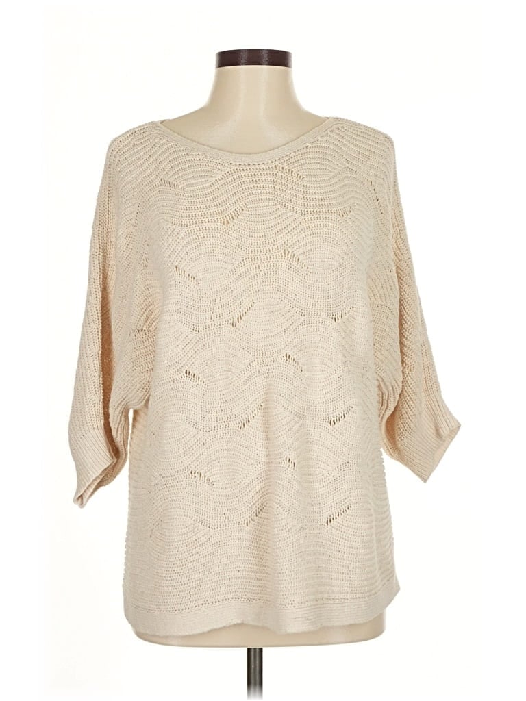 Pre-owned Jjill Poncho In Ivory
