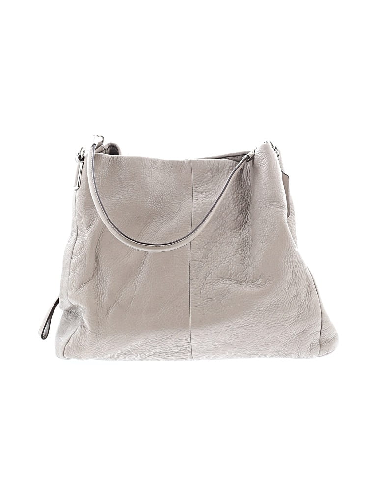 Pre-owned Coach Factory Leather Shoulder Bag In Gray