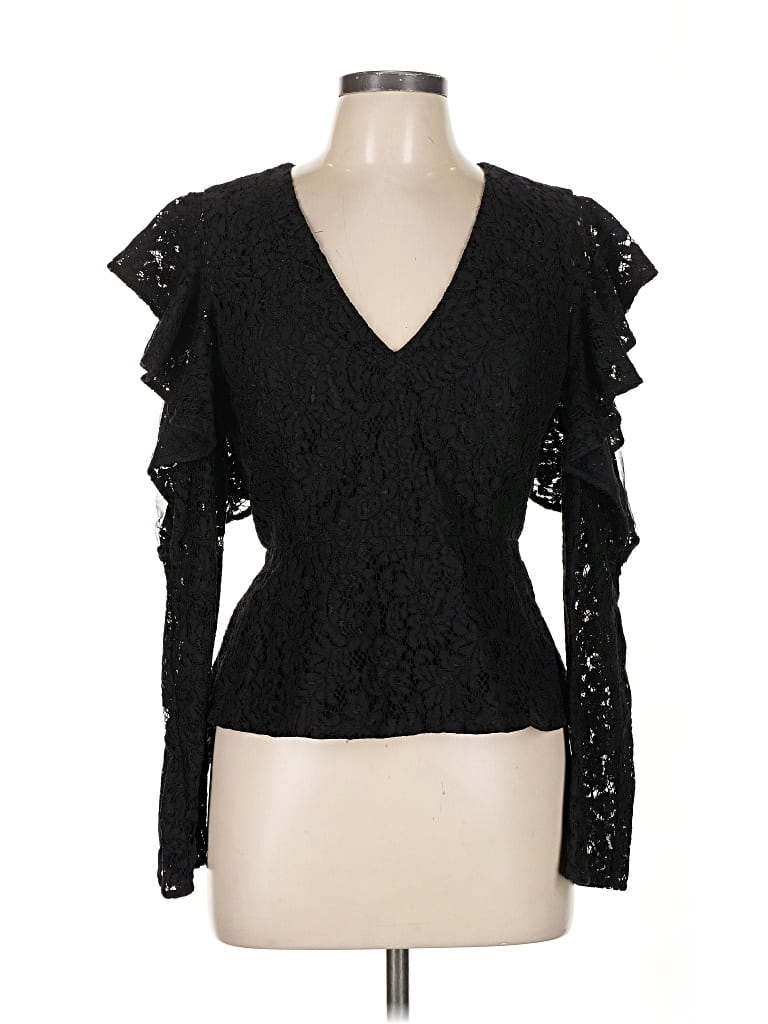 Pre-owned Bcbgmaxazria Long Sleeve Blouse In Black