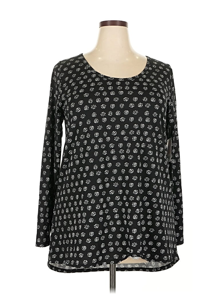 Lularoe Long Sleeve Top Black Scoop Neck Tops