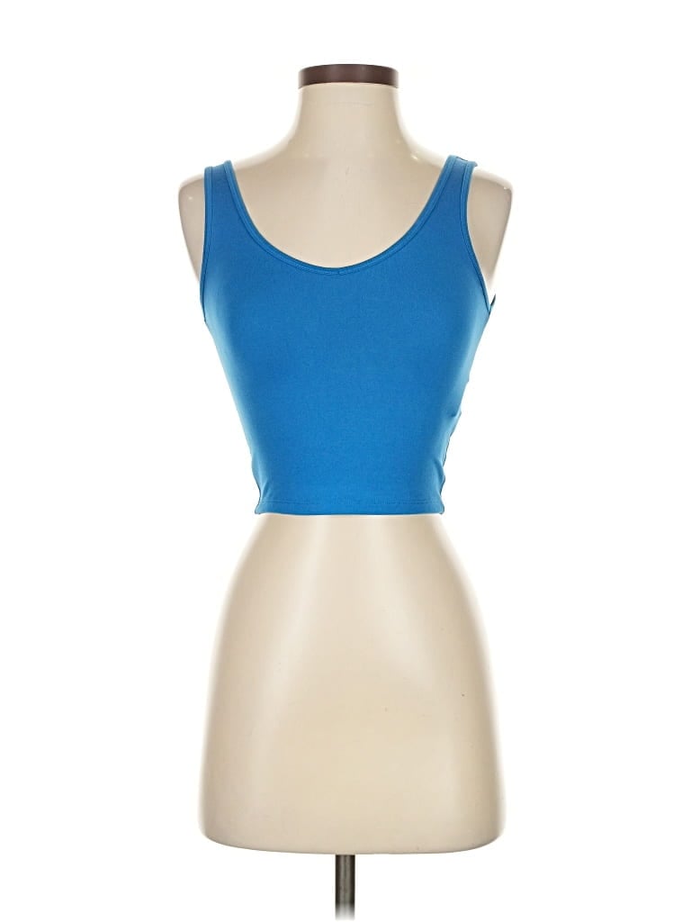 Pre-owned Hollister Tank Top Blue Strapless Neckline Tops