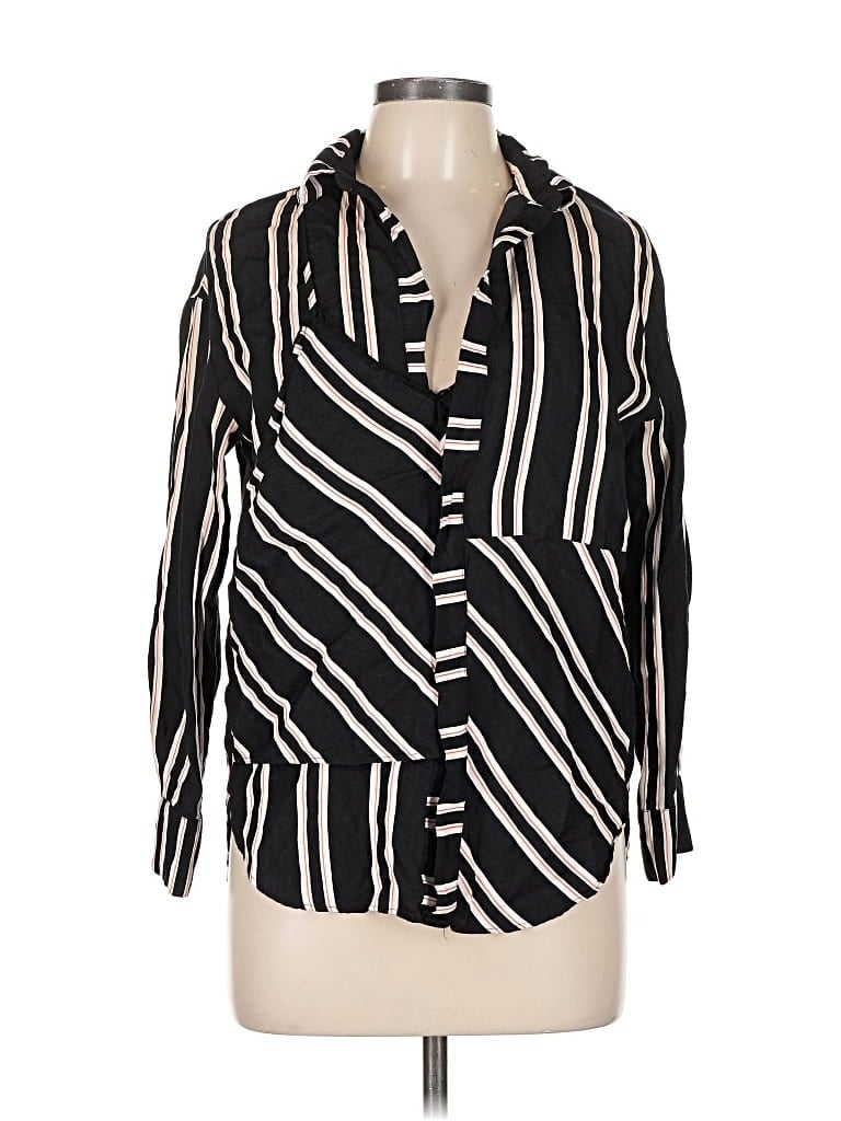 Pre-owned Maje Long Sleeve Blouse In Black