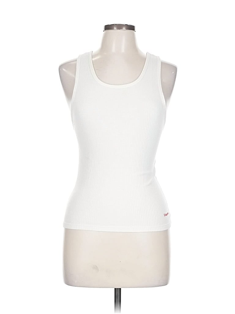 Pre-owned Hanes Sleeveless T-shirt In White