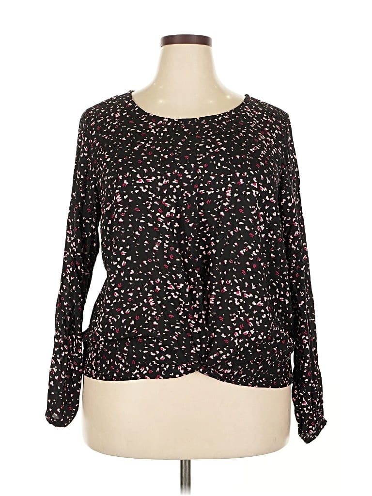 Pre-owned Torrid Long Sleeve Blouse In Black