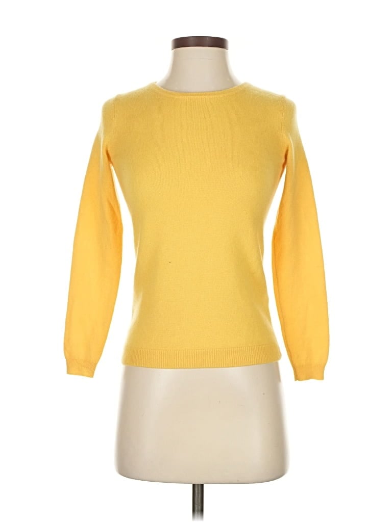 Pre-owned Talbots Cashmere Pullover Sweater In Yellow
