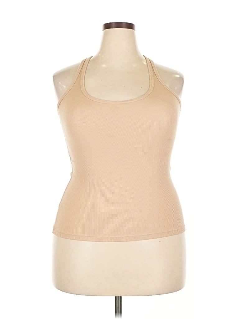 Pre-owned Splits 59 Tank Top Tan Halter Neckline Tops In Brown