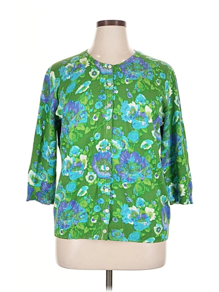 Pre-owned Isaac Mizrahi Live Cardigan Sweater In Green