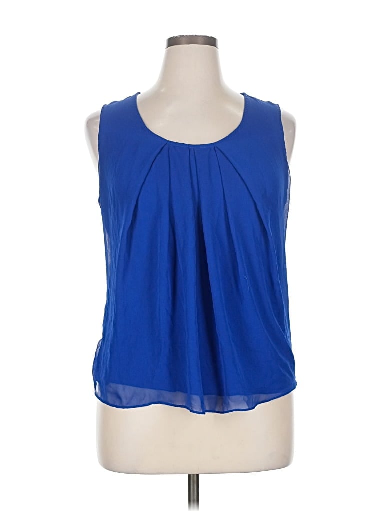 Pre-owned New York And Company Sleeveless Blouse In Blue