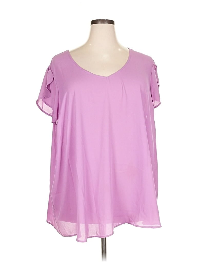 Pre-owned Torrid Short Sleeve Blouse In Purple