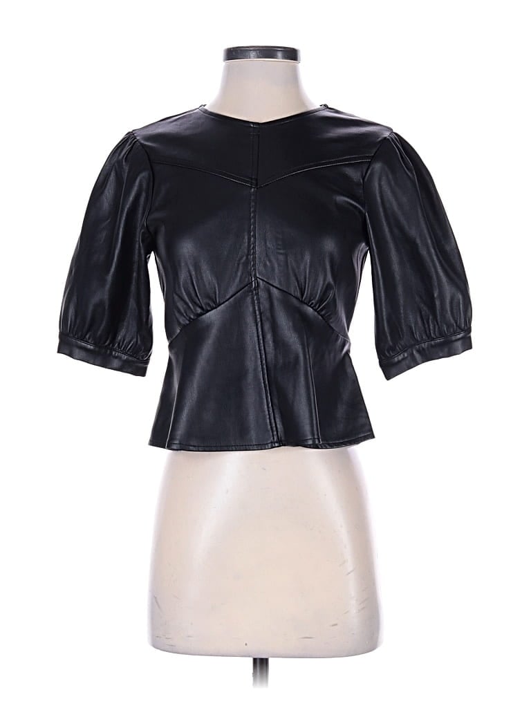 Pre-owned Missguided Short Sleeve Top Black Sweetheart Neckline Tops