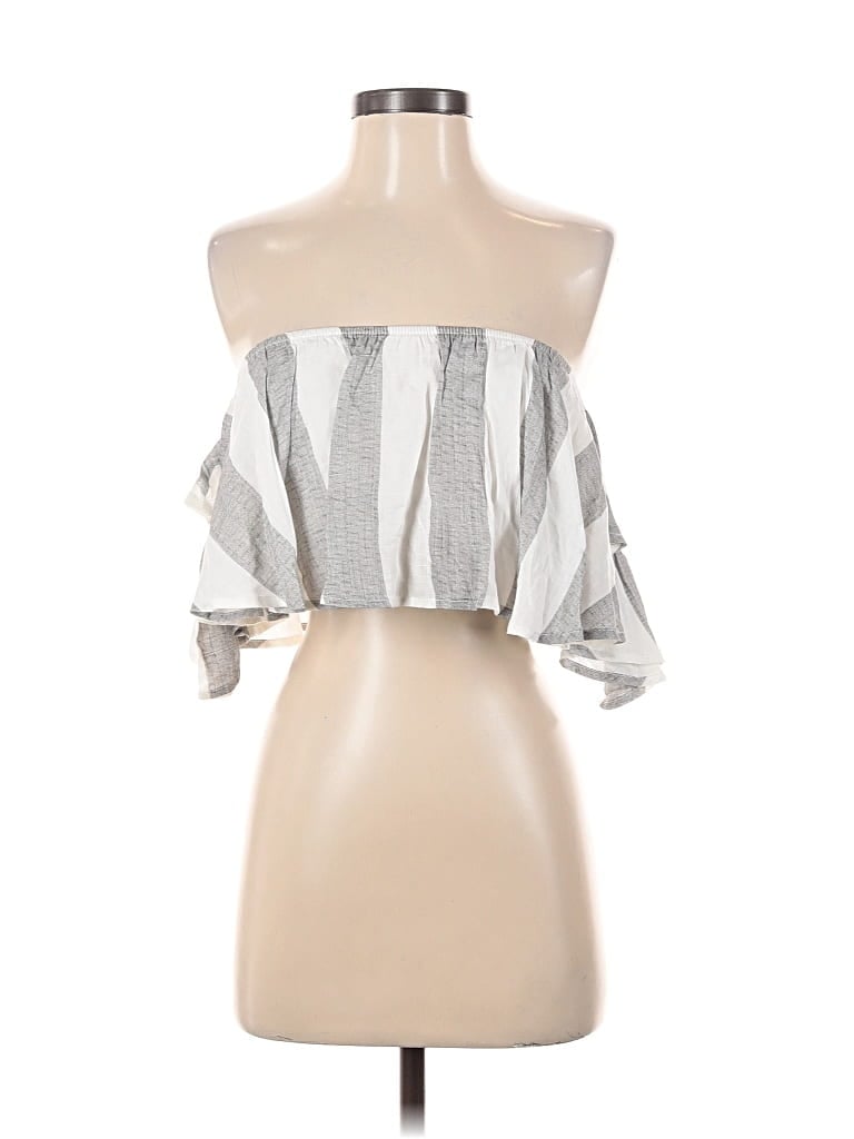 Pre-owned Lulus Sleeveless Blouse In Silver