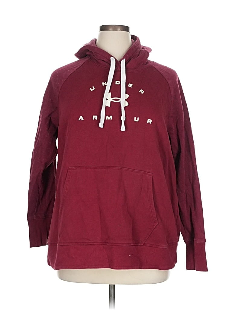 Pre-owned Under Armour Pullover Hoodie In Burgundy