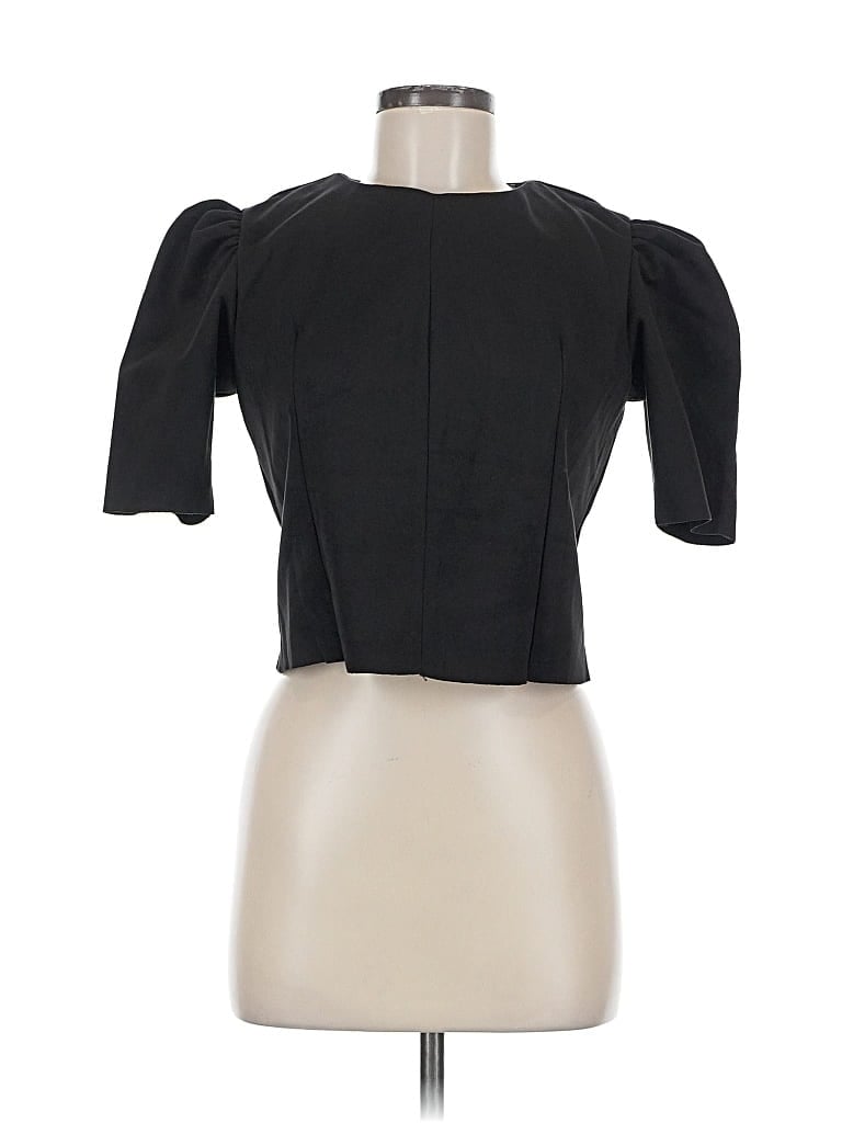 Pre-owned T Tahari Short Sleeve Top Black Sweetheart Neckline Tops