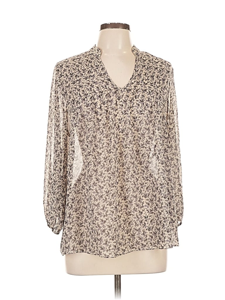 Pre-owned Pleione 3/4 Sleeve Blouse In White