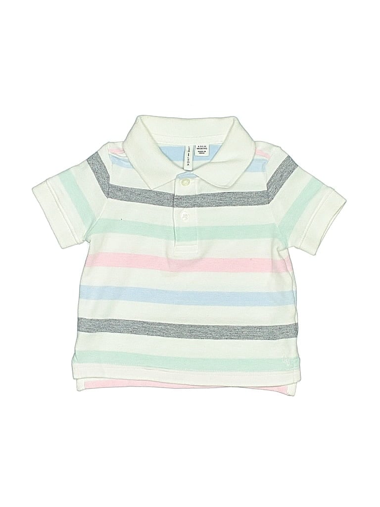 Pre-owned Janie And Jack Babies' Short Sleeve Polo Shirt In White