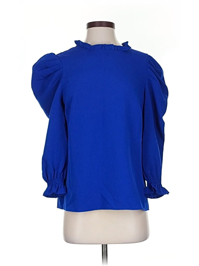 Pre-owned Sugarlips 3/4 Sleeve Blouse In Blue